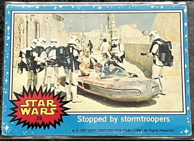 VINTAGE 1977 STAR WARS TOPPS TRADING CARD BLUE SERIES STOPPED BY CARD No.29 - Image 1 of 2