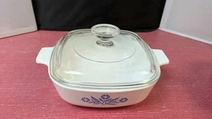 Corning Ware Blue Cornflower 2 quarti piatto casseruola A-2-B con coperchio A9C vintage - Foto 1 di 3