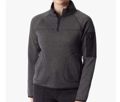 Women's Quarter Zip Pullover Sweater Charcoal Grey Size Medium - Image 1 of 3