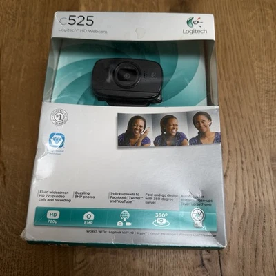 NEW Logitech C525 HD Webcam USB Portable 360 Rotating 720p Video AutoFocus - Image 1 of 4
