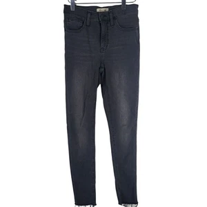 Madewell 9" Mid Rise Skinny Leg Jeans 25 Womens Black Pockets Stretch Bottoms - Picture 1 of 11
