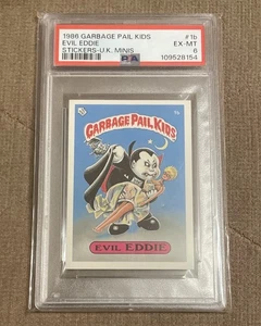 1986 Garbage Pail Kids Evil Eddie UK Minis #1b GPK Stickers PSA 6 EX-MT - Picture 1 of 2