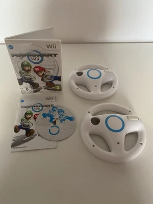 Mario Kart Wii Game / Manual / 2 Official Genuine Nintendo Steering Wheels - #1 - Image 1 of 4