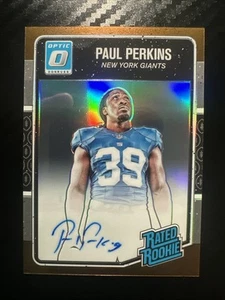 2016 Donruss Optic Rated Bronze Signatures Paul Perkins #189 Rookie Auto RC (C1) - Picture 1 of 2