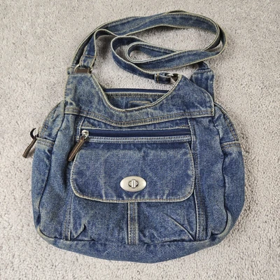 Vintage Urban Outfitters Denim Shoulder Bag Grunge Indie Boho Festival Purse - Image 1 of 4
