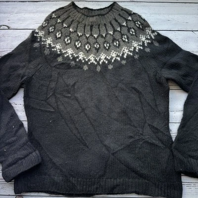 Camiseta Feminina Ralph Lauren Exclusiva Malha de Mão Preta Asteca Tamanho ~ Grande (12) - Imagem 1 de 4