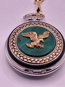 Franklin Mint The EAGLE Pocket Watch American Bald Eagle Patriotic Collectible - Picture 1 of 7