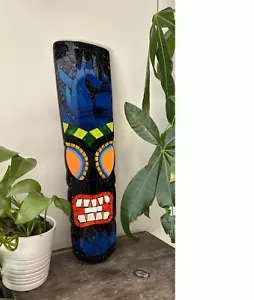 Hawaii Hand Made 22" Mosaic Tiki Face Mask Plague Home Wall Hanging Decor - Picture 1 of 4