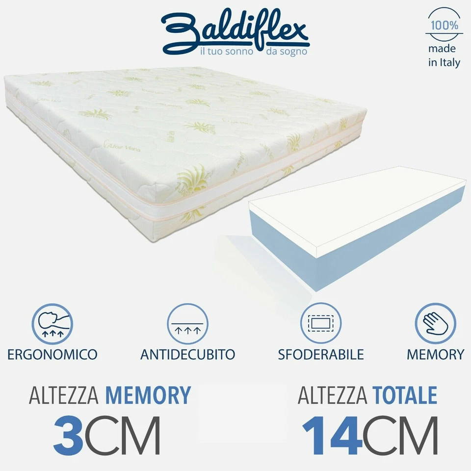 Colchón Un Cuadrado Y Medio 2 Capas 9 CM + 3 Espuma Viscoelástica Por Baldiflex - Imagen 1 de 1