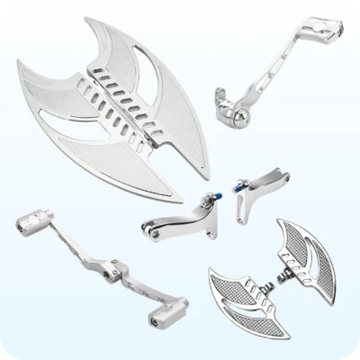 Passenger Driver Chrome Floorboards Shift Levers for Harley FLHX Touring 2014+ Foto 1 de 4