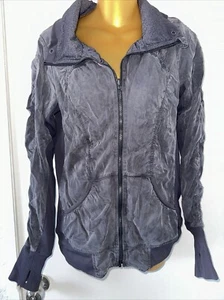 *Repaired* Lululemon Women’s Full Zip Reversible Grey Sweater Ruched Size 6 S/M - Picture 1 of 15