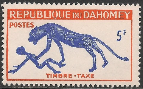 Dahomey #J31 (D4) VF MNH - 1963 5fr Panther and Man Cover
