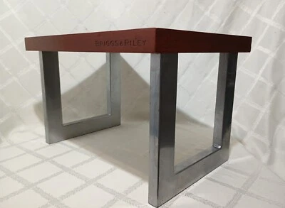 VINTAGE CONTEMPORARY WOOD & METAL SIDE-END TABLE [21x14x13] - BRIGGS & RILEY - Image 1 of 4