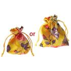 Classic Chinese Flower Embroidery Jewelry Bag Organizer Silk Traditional Pouch