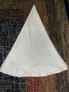 70" Runde Leinen Handarbeit Tischdecke - Besticktes Leinen, Creme - SIEHE BESCHREIBUNG - Bild 1 von 2