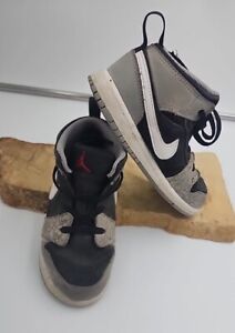 Jugend Nike Air Jordan 1 mittlere Gr. 10C Schuhe Elefant Druck schwarz grau DM6217-016