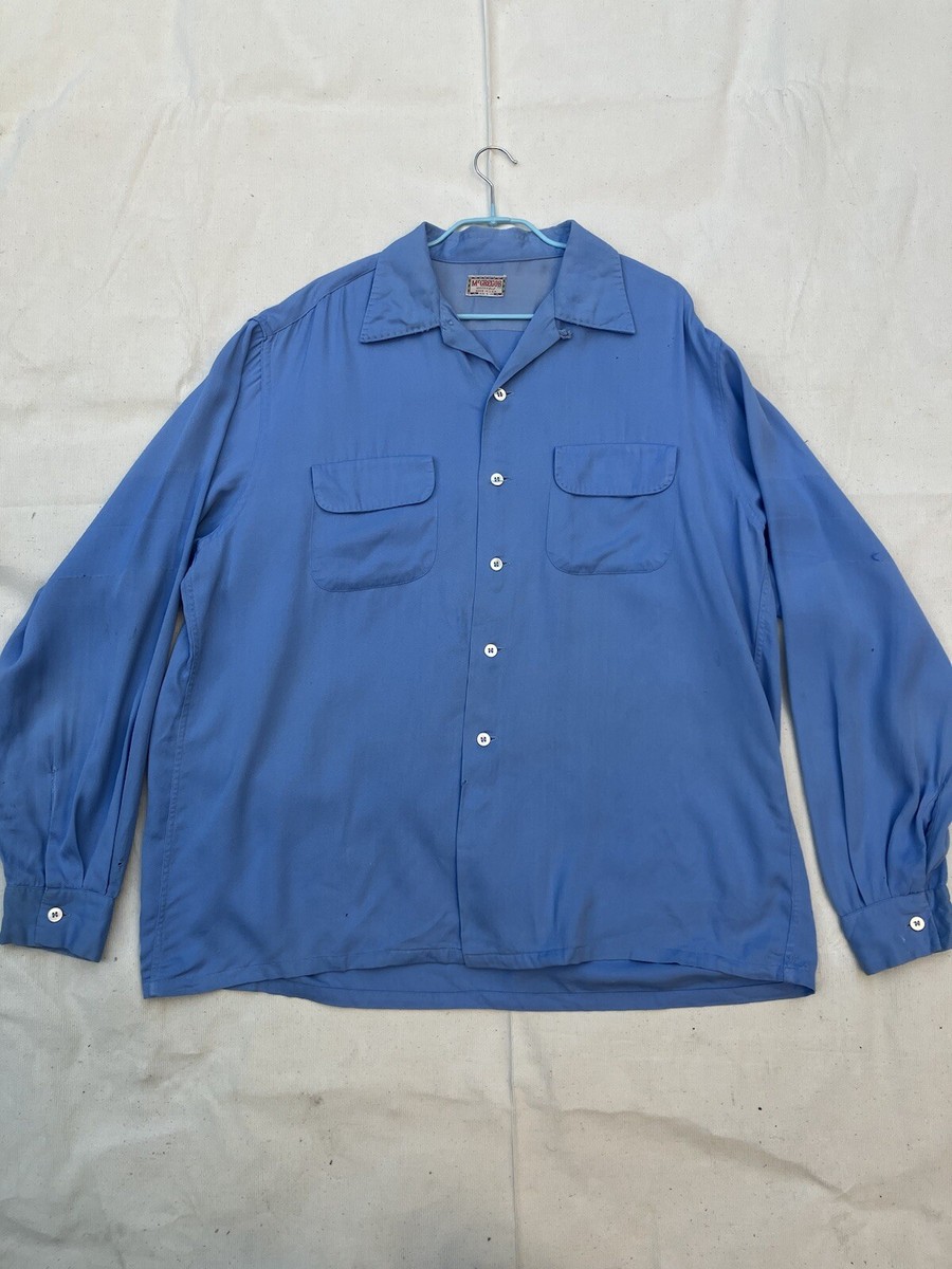 Gabardine Blue 1950s Vintage Casual Shirts for Men for sale | eBay