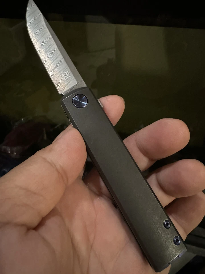 Fox Knife Chnops FX-543DBL Damasteel Stonewashed Titanium Violet Pocket Knives