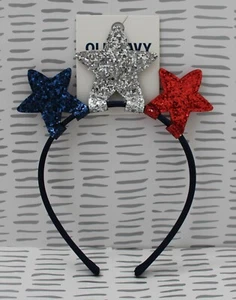 Old Navy Girls Patriotic Stars Headband Red Blue White Ages 4+ NWT - Picture 1 of 3
