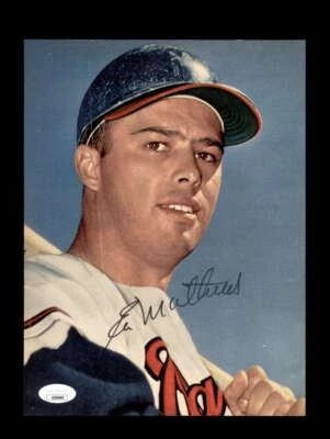 Eddie Mathews JSA Cert Autographed 8x10 Photo Vintage Signed Atlanta Braves - Image 1 of 3