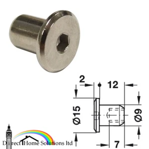 8 x Hafele M6 Manga Tuerca Niquelada Accesorio Muebles Perno Gorra Enchufe Hexagonal - Imagen 1 de 5