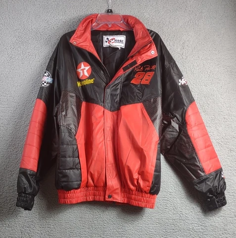 Vintage Chase Authentics Large Nascar #28 Ricky Rudd Red & Black Jacket Cover