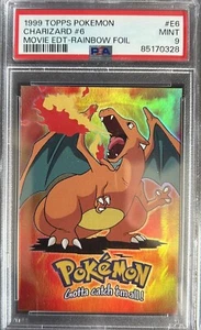 1999 Topps Movie Edition Charizard #E6 Rainbow Foil - PSA 9 - Bild 1 von 2