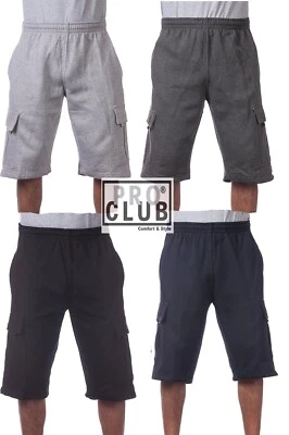 Pantalones cortos deportivos Pro Club de carga de lana de peso pesado para hombre Foto 1 de 4