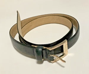 Liz Claiborne Women’s L Black Silvertone Leather Belt Basic Career Fashion - Picture 1 of 7