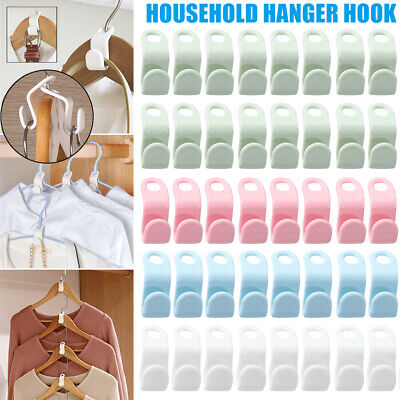 60X Clothes Hanger Connector Hooks Cascading Closet Clip Space Saving Organizer • 4.14€
