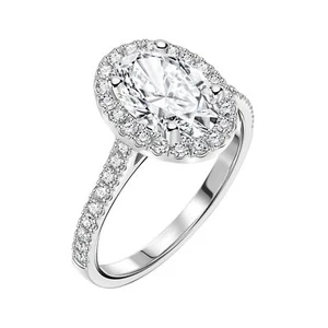 14K Rose Gold Ring With 0.38 TCW Moissanite (D-E, VS, Oval) Rare Gift - Size 7.5 - Picture 1 of 6