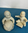 Snowbabies~ Lot of 2 With Sled & Snowball  Sold As Is