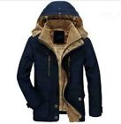 Padded Cotton Coat Outdoor Men Warm Thick Fleece Hooded Jacket Parkas Jackets Sz
