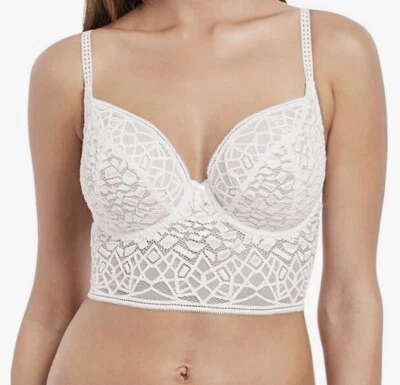 Freya WHITE Underwired Longline Bra Lace SIZE 34I  **NEW WITH TAGS** AA5014WHE - Image 1 of 2