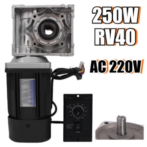 RV40 250W 220V Worm Gear Reducer Gearbox Electric Gear AC Motor Gearmotors New - Picture 1 of 12