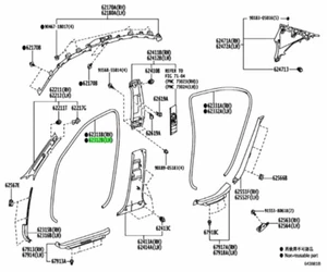 TOYOTA LEXUS GS SERIES WEATHERSTRIP FRONT DOOR OPENING TRIM LH Genuine JDM - Bild 1 von 1