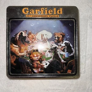 Garfield 25th Anniversary Collectors Tin 550Pc Jigsaw Puzzle Poker Gambling Dogs - Picture 1 of 4