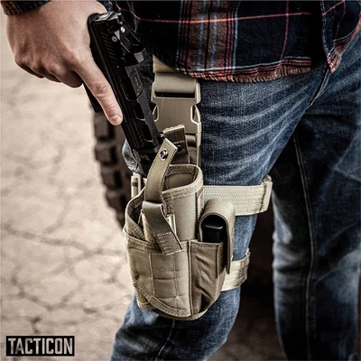 Tactical Adjustable Drop Leg Gun Holster Fit Handgun with Flashlight Light/Laser - Image 1 of 4