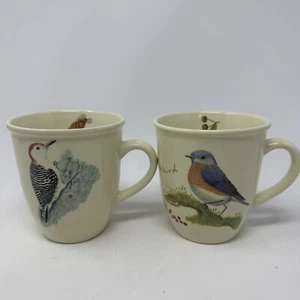 2er Set CJ Wildlife Vögel Kaffeetassen Eastern Bluebird Rotbauchspecht - Bild 1 von 12