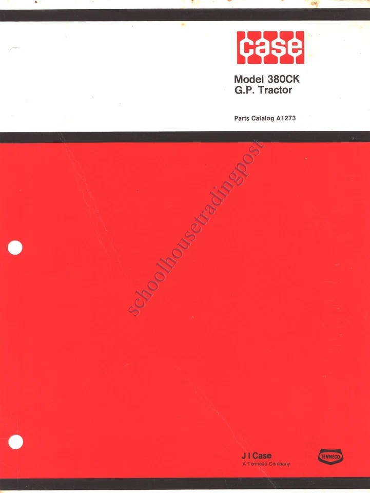 Original CASE Parts Catalog A1273 Model 380CK General Purpose Tractor 1975 - Image 1 of 1