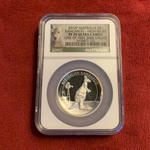 $1 2012P Australian Kangaroo NGC PR70 Ultra Cameo HIGH RELIEF 1 oz silver - Picture 1 of 8