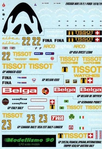 Modellismo 90 1/43 Decal sheet Ensign MN177 F.1 Ford 1978 Works Version NEW  - Zdjęcie 1 z 2