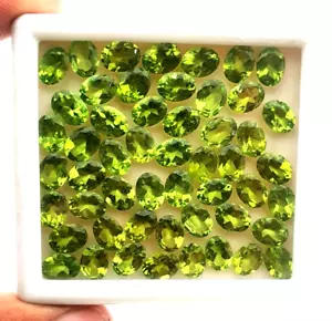 Peridoto naturale taglio ovale pietre preziose sfuse lotto 16 pezzi 6*8 mm 20 CT - Foto 1 di 4
