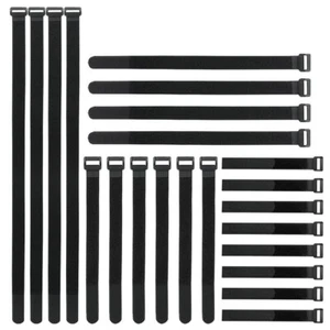 24 Pack Reusable Fastening Cable Straps Hook and Loop Cord Ties Wire Management - Picture 1 of 6