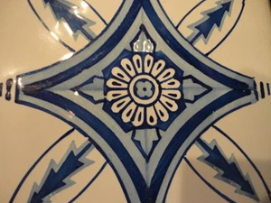 Blue & White Italian Vintage Mosaic Tile abstract Trivet hot pad Vintage - Picture 1 of 7