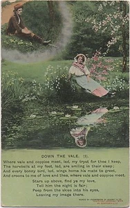 POSTCARD  SONG CARDS  Down the Vale (3) - Picture 1 of 1