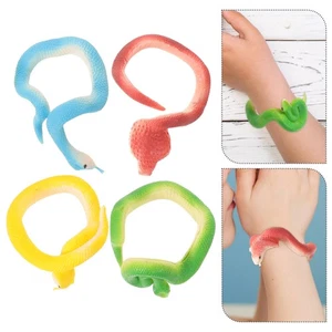  4 Stück Schlangen Requisite Armband - Realistische Simulation Schlangen Narrentag Horror Streich - Bild 1 von 12