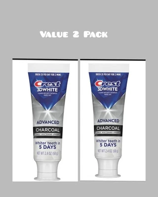 2x Crest 3d White Advanced Charcoal Toothpaste Whiter Teeth In 5 Days Exp 2027  - Image 1 of 4