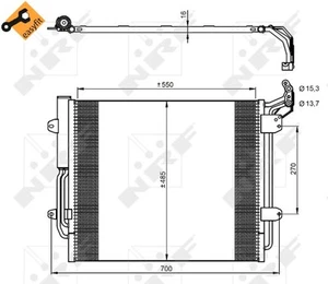 Kondensator, Klimaanlage NRF 350054 für SEAT,VW - Bild 1 von 2