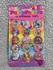 Rare Vintage Lisa Frank Party Favor 15 Spinning Tops New Old Stock 1990s - Picture 1 of 13